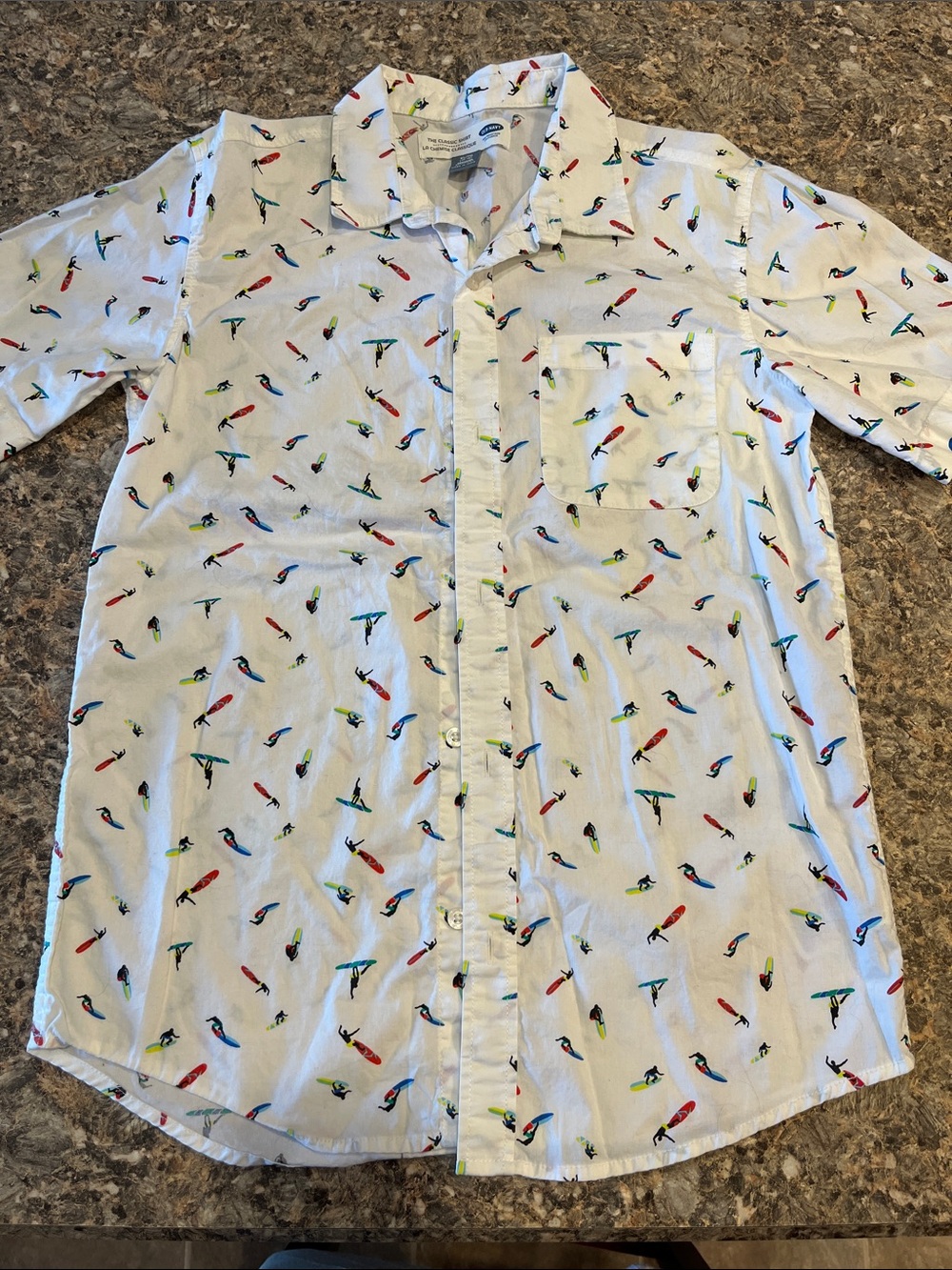 Boys short sleeve button down shirt.